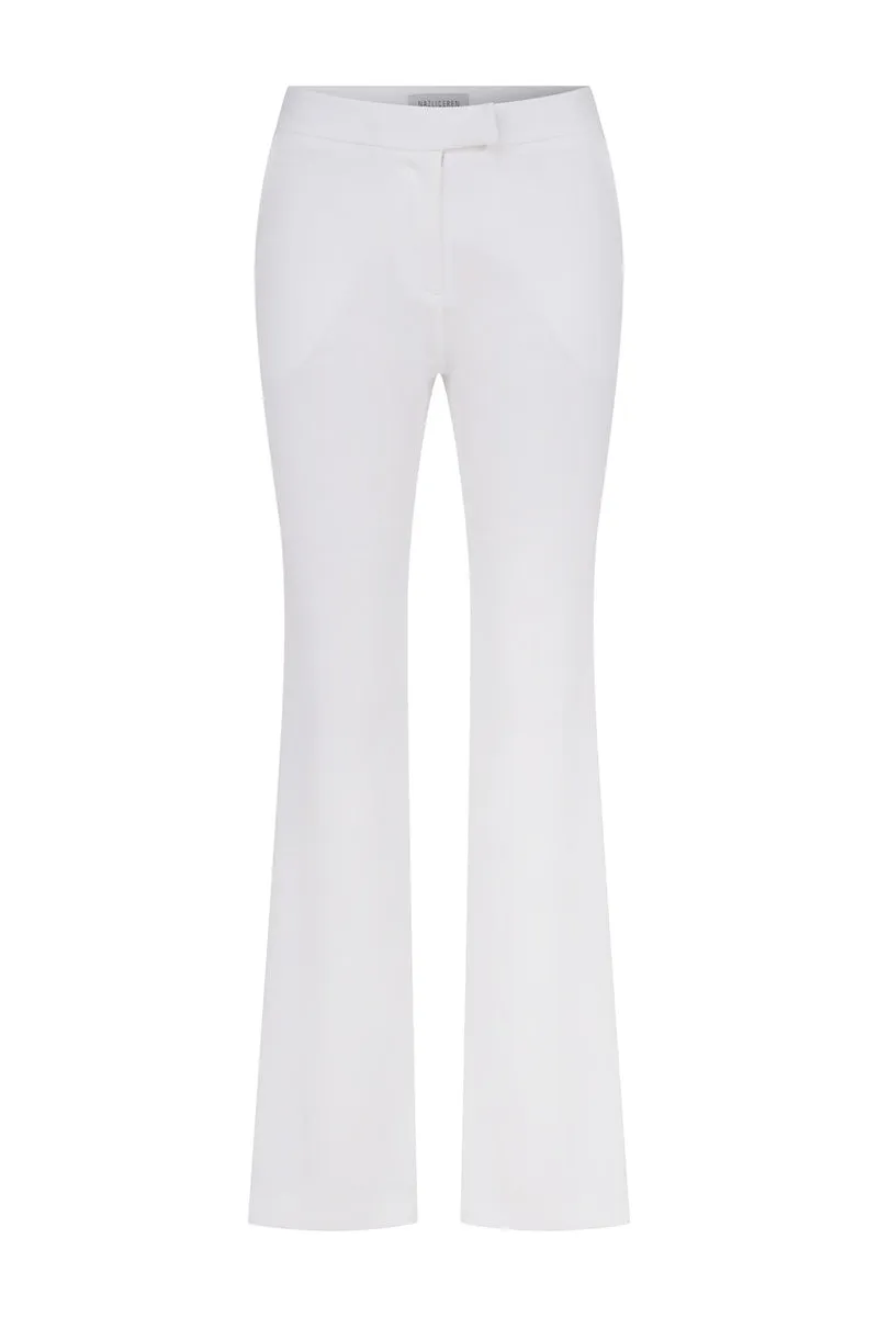 ARCED CREPE TROUSERS IN BLANCHE