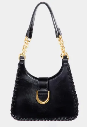 Ava Faux Leather Weave Trim Bag
