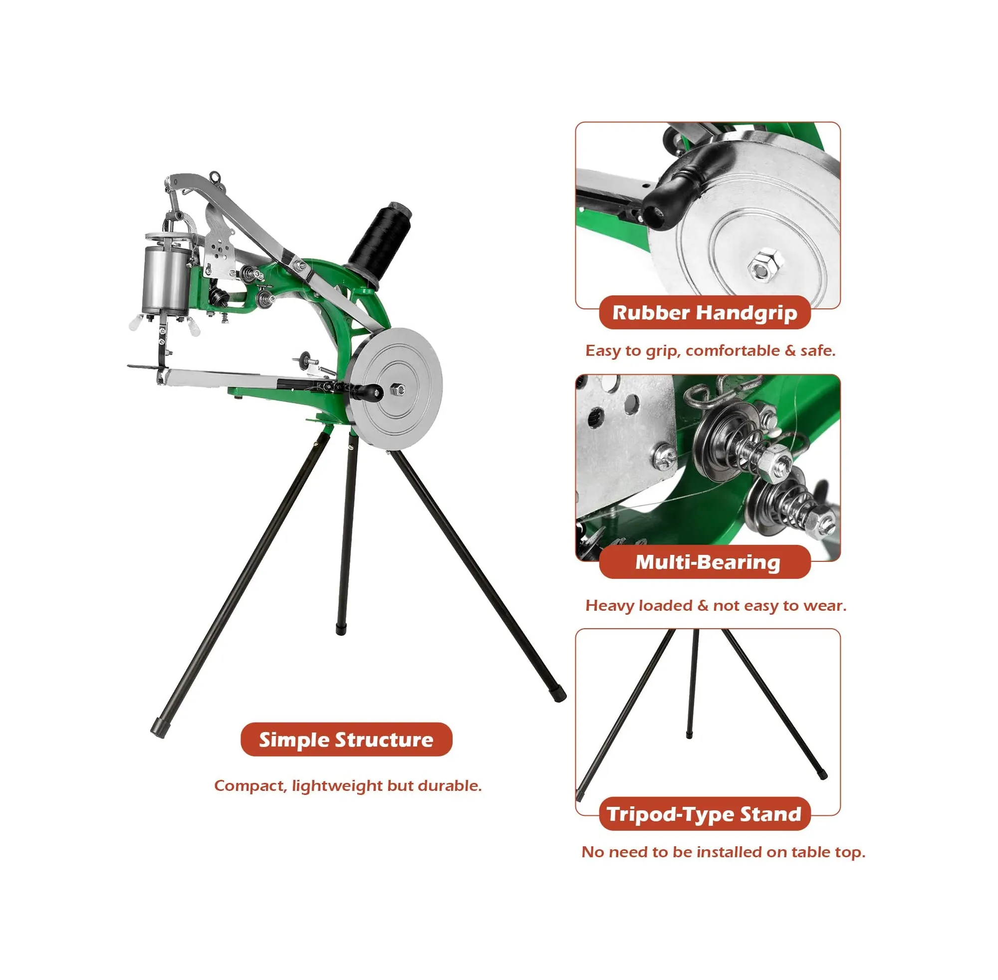 BEAMNOVA Leather Cobbler Sewing Machine Industrial Hand Heavy Duty Shoe Repair Equipment with Needles for Canvas Cotton Linen Sewing Craft Tools