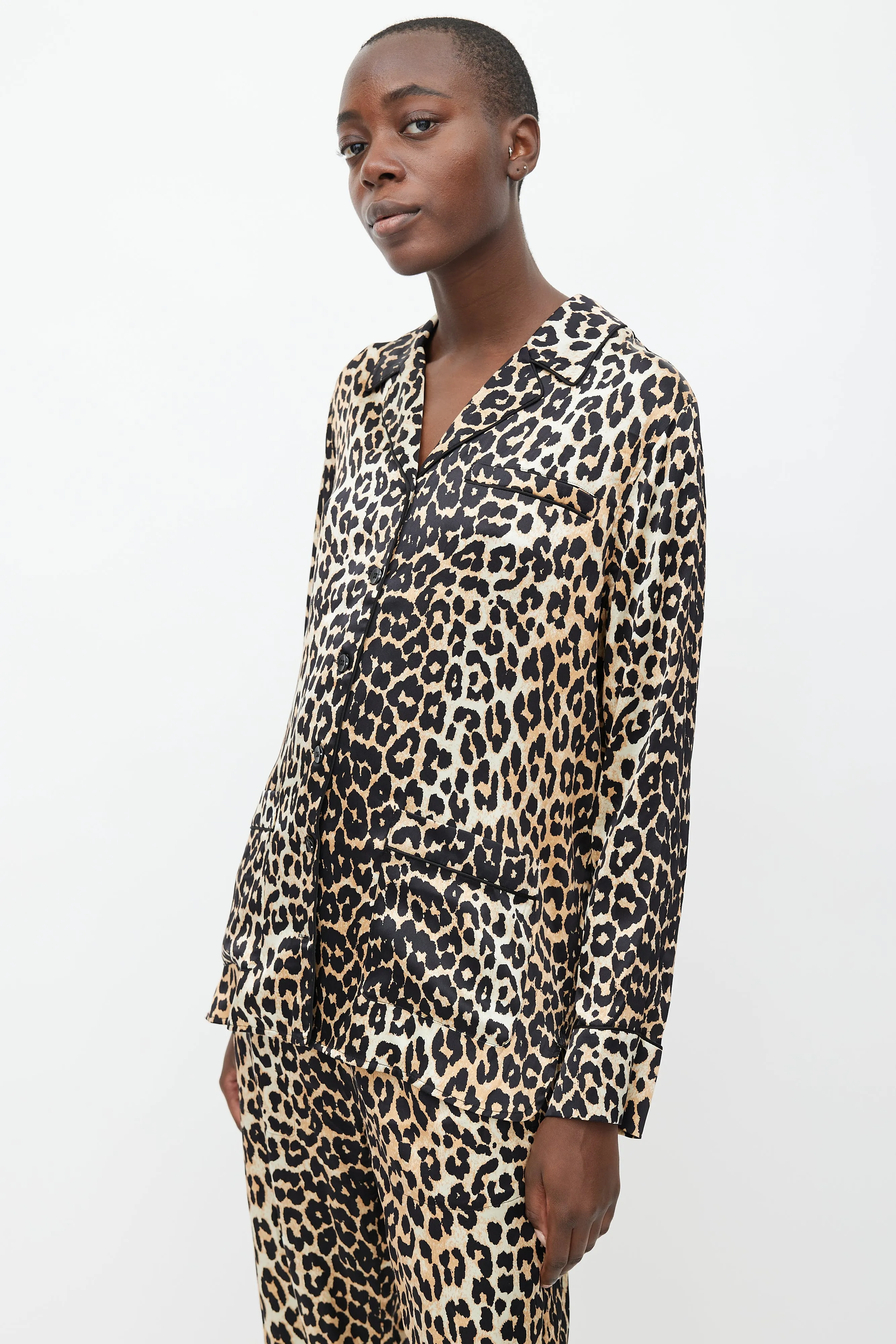 Black & Brown Silk Printed Set