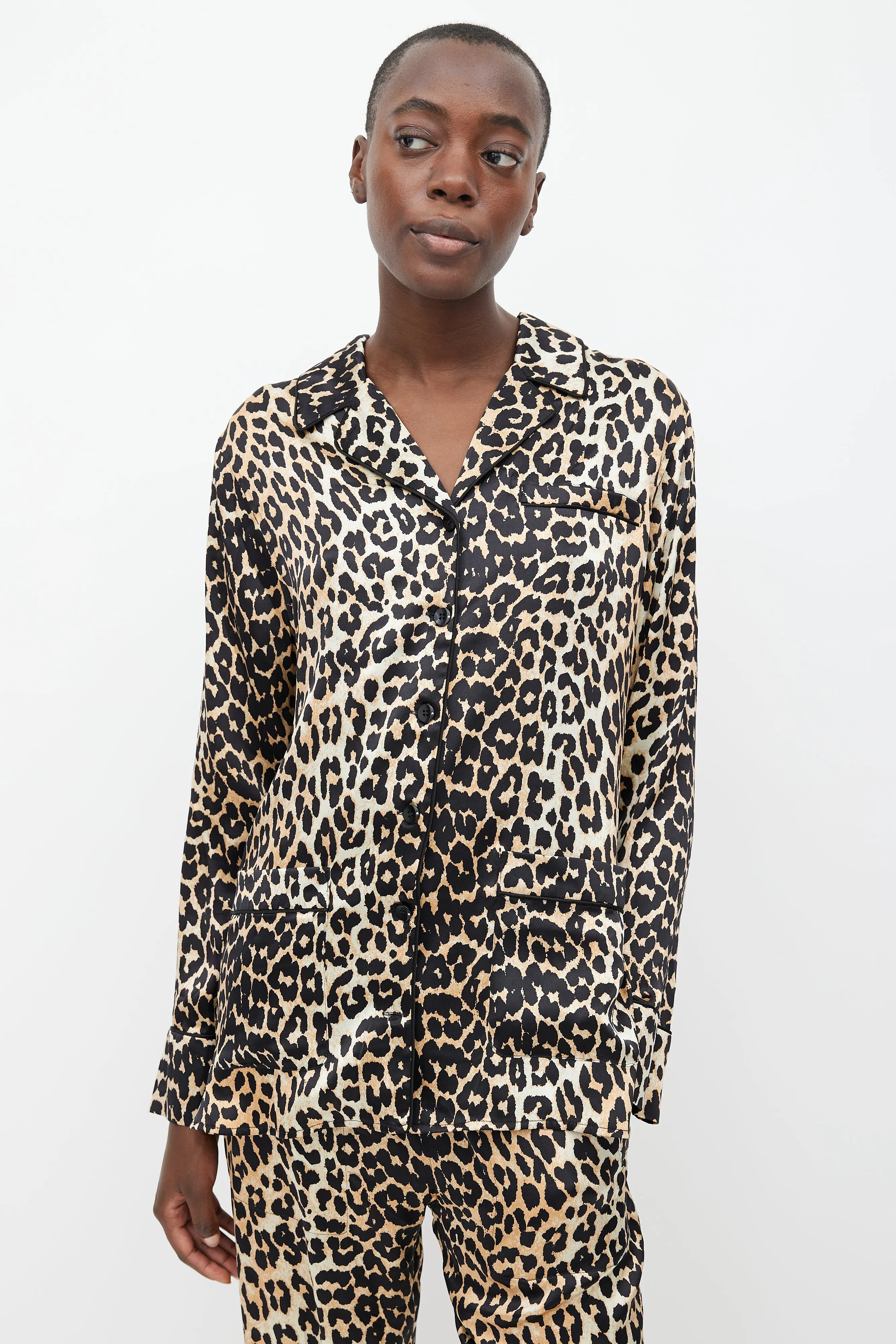 Black & Brown Silk Printed Set