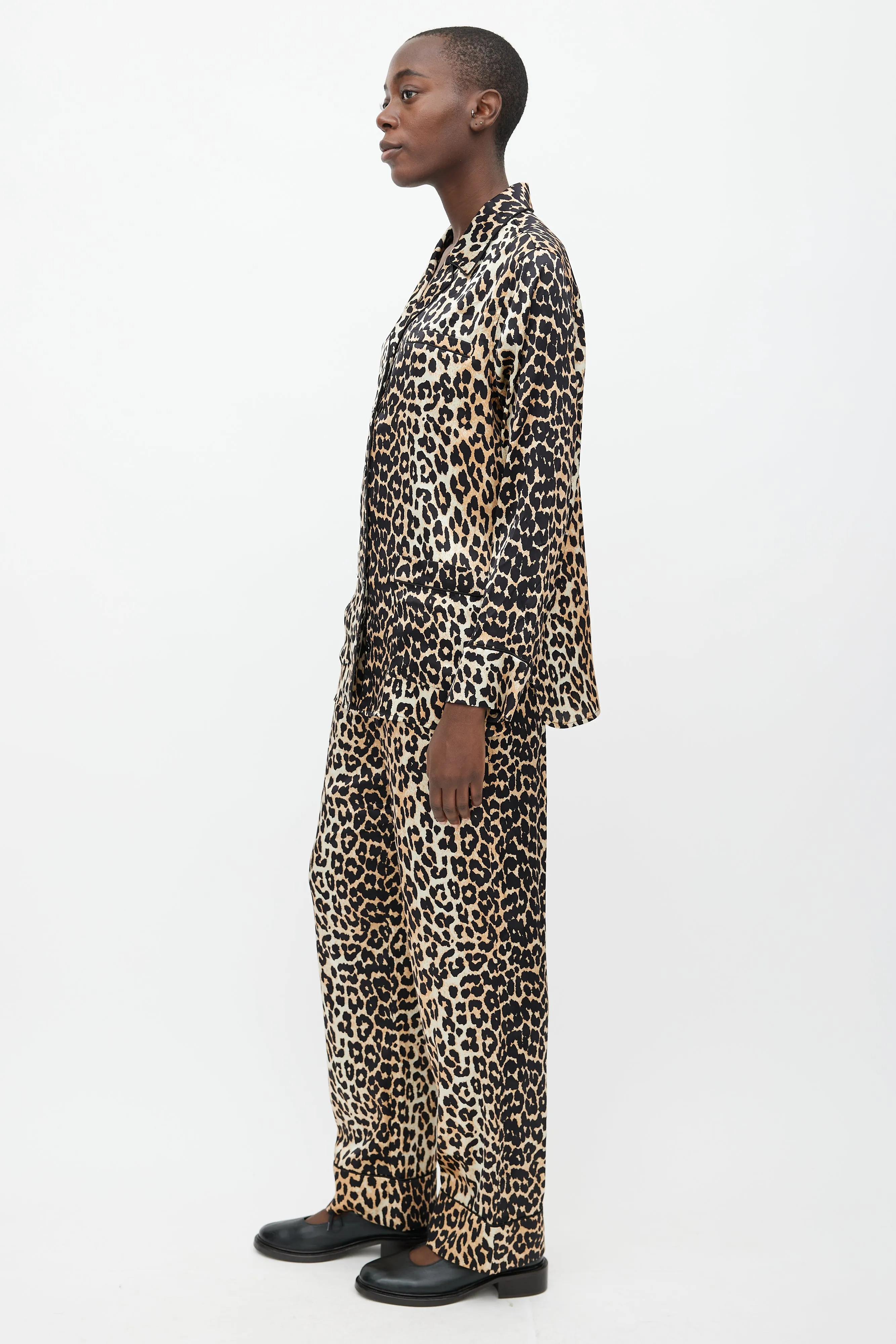 Black & Brown Silk Printed Set