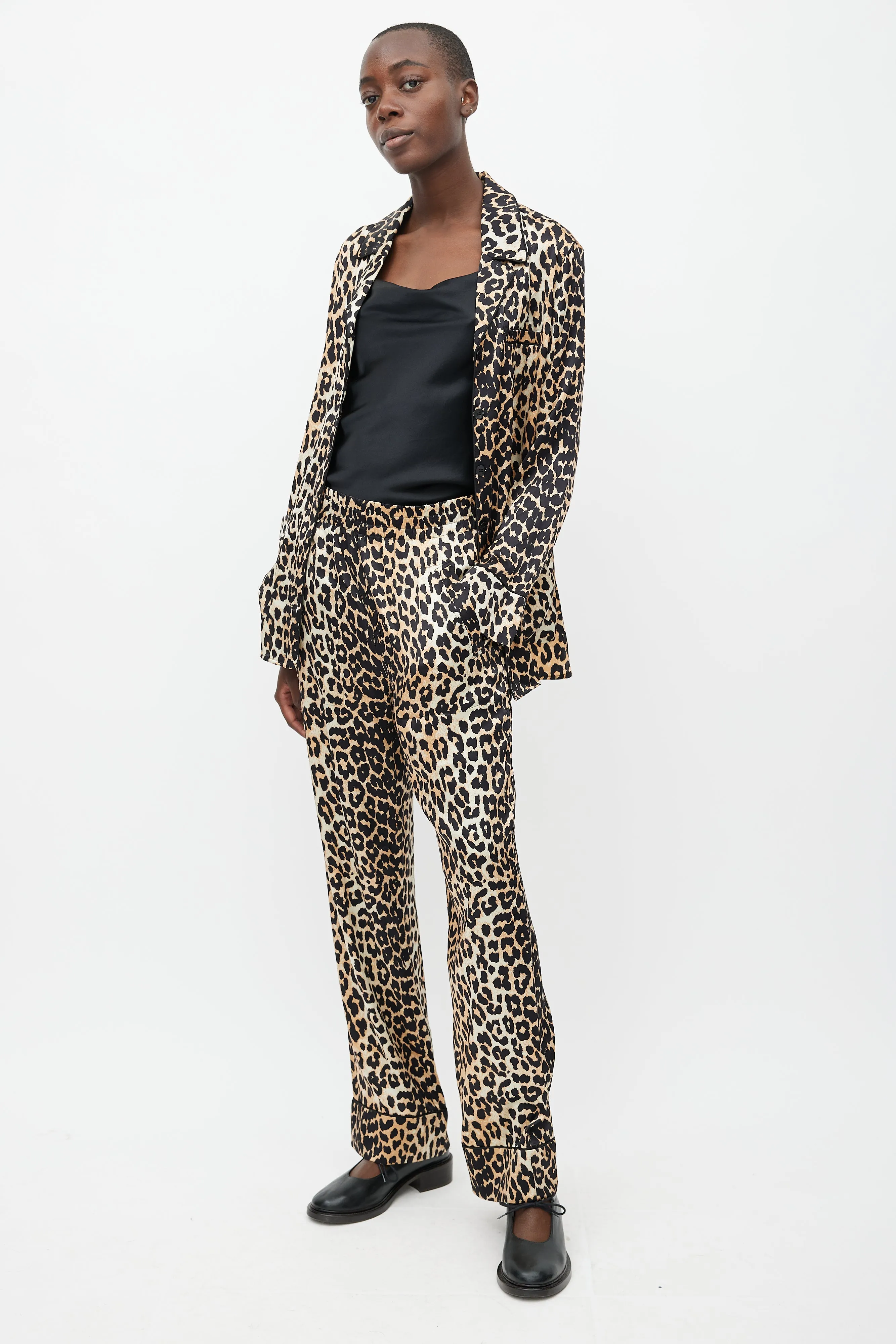 Black & Brown Silk Printed Set