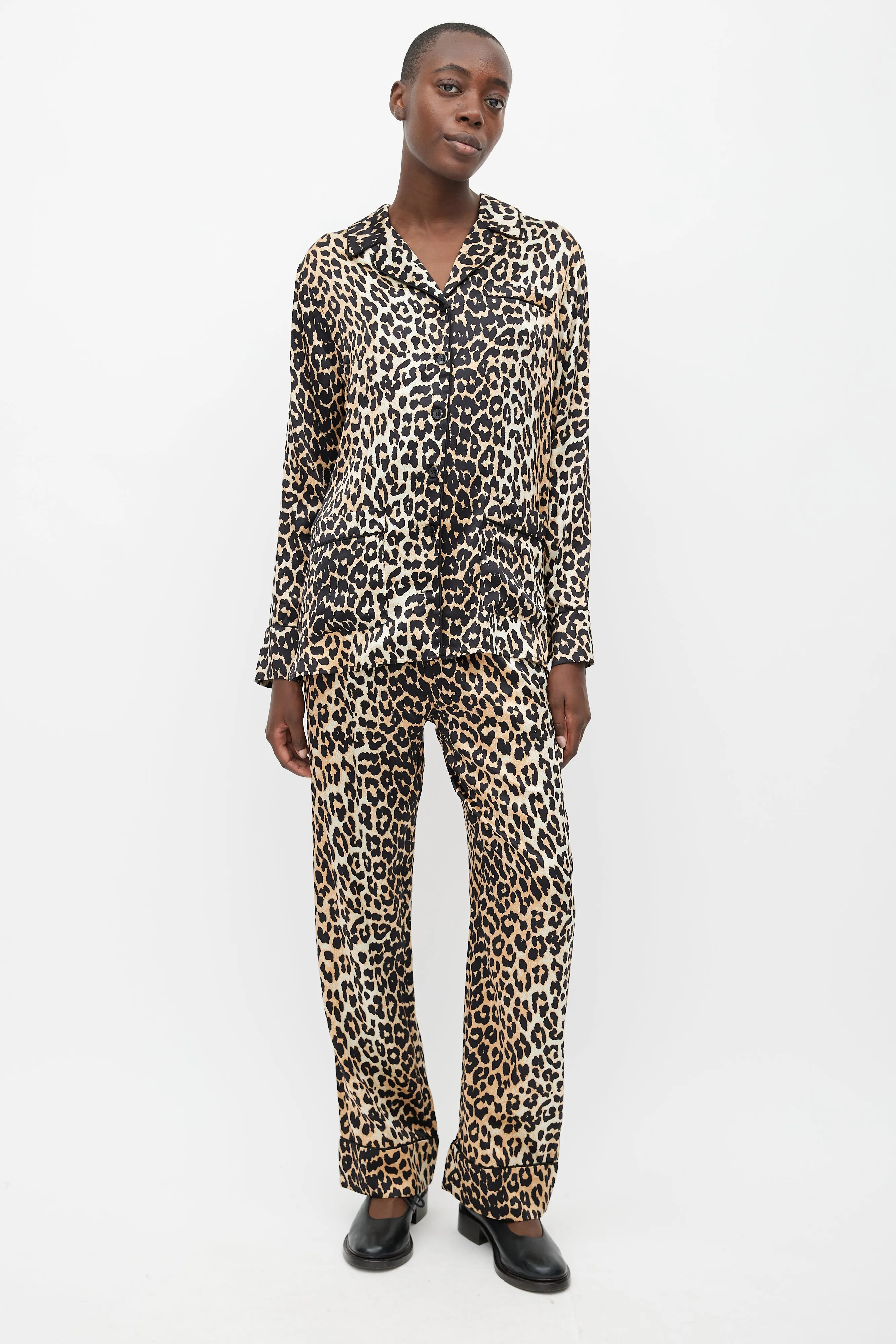 Black & Brown Silk Printed Set