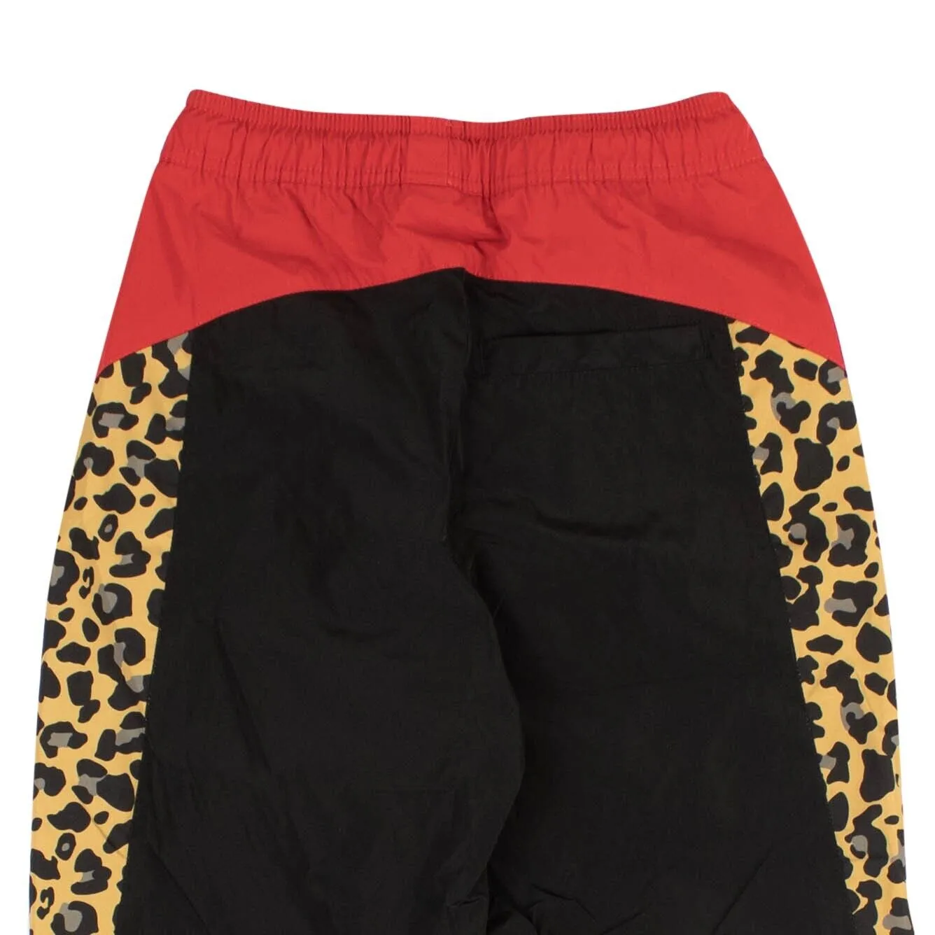 Black And Red Leopard Block Pants