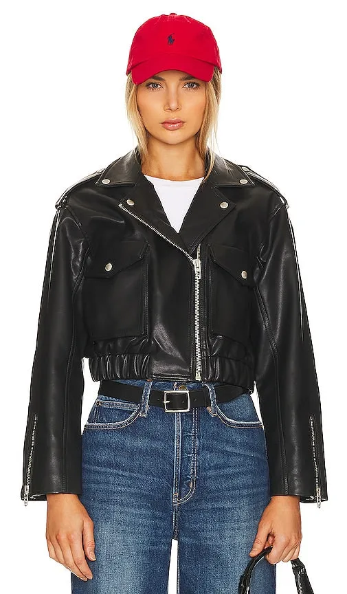BLANKNYC Faux Leather Moto Jacket in Black