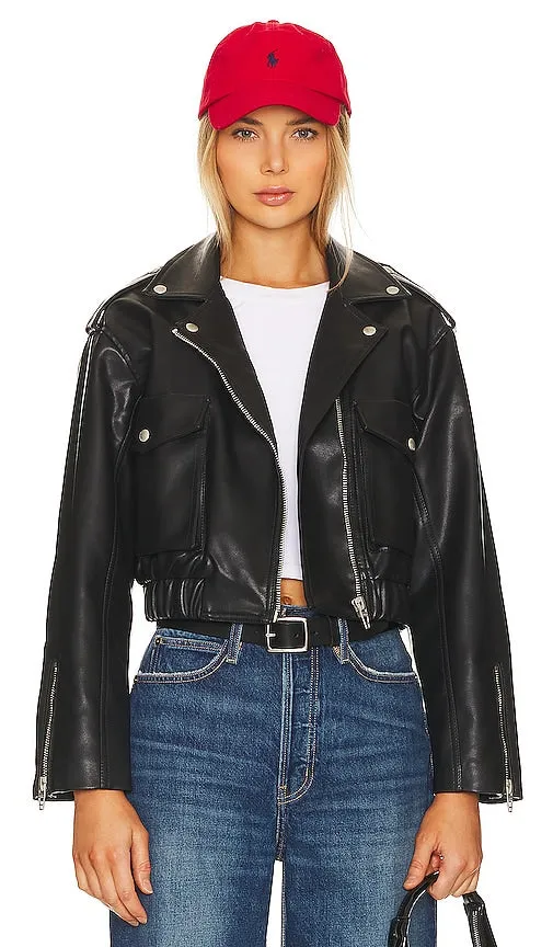 BLANKNYC Faux Leather Moto Jacket in Black