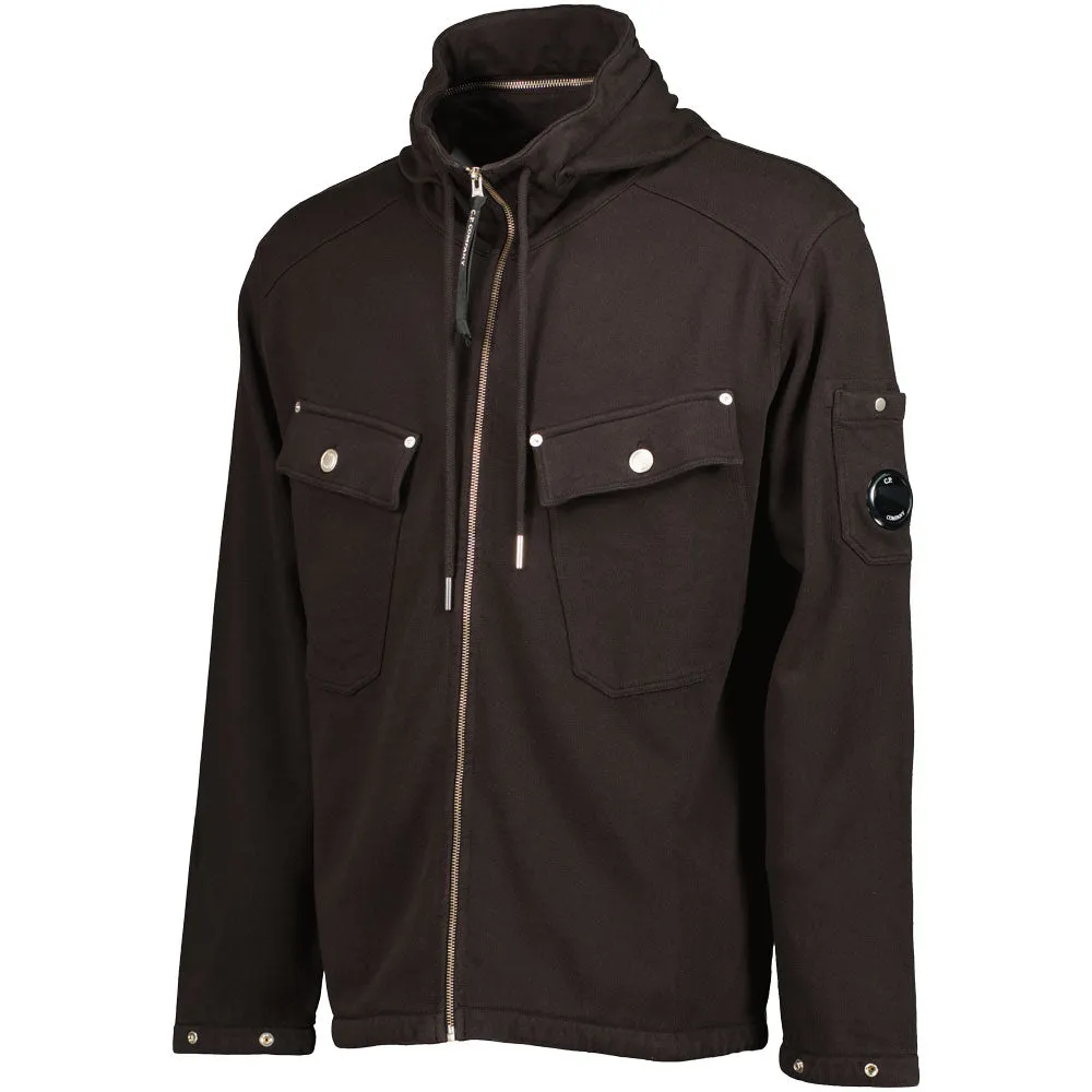 C.P. Hooded Openend Fleece Lens Zip Cardigan