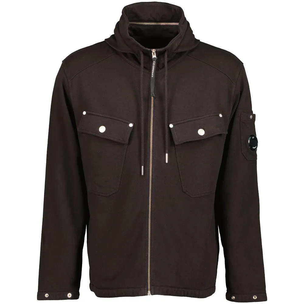 C.P. Hooded Openend Fleece Lens Zip Cardigan