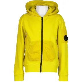 C.P. Junior Zip Up Mixed Hooded Lens Sweatshirt