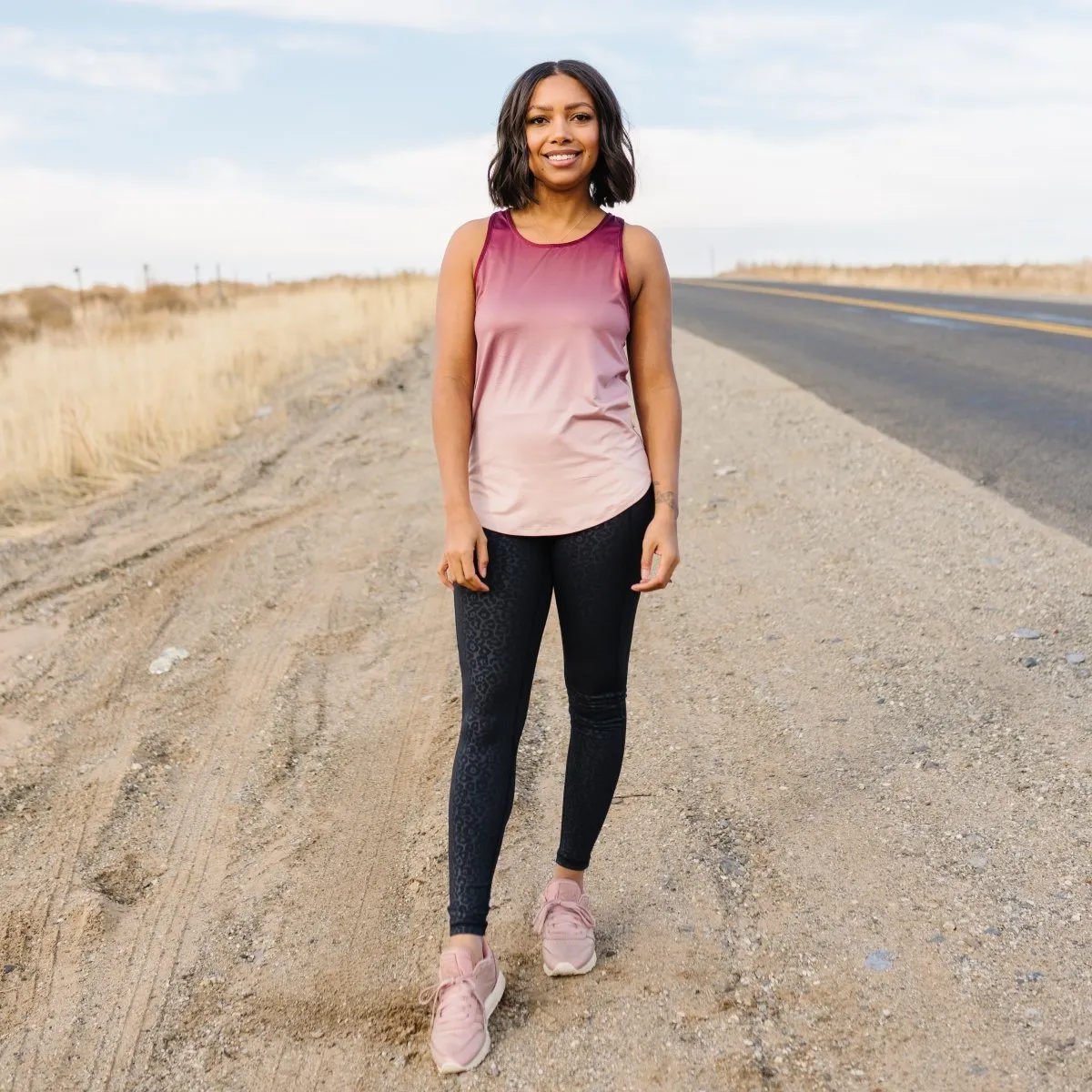 Extra Mile Tank - Mulberry Ombre