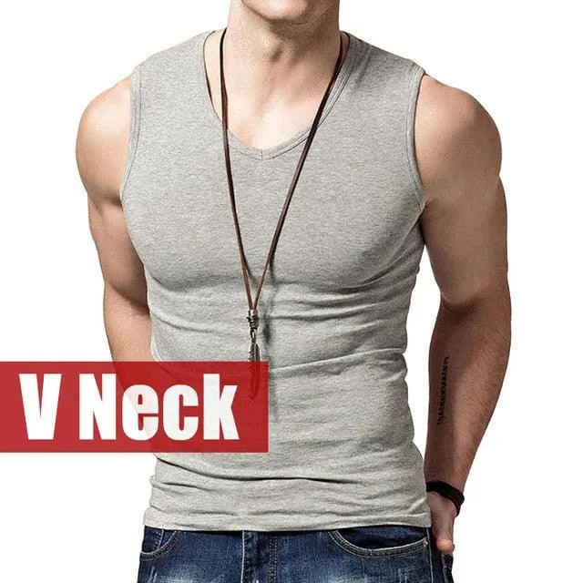 Great Men's Tank Tops - Fashion Summer Style Sleeveless Undershirts - Casual Cotton Men's Vest Tops (TM7)(CC1)(F101)(F8)(F11)