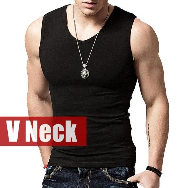 Great Men's Tank Tops - Fashion Summer Style Sleeveless Undershirts - Casual Cotton Men's Vest Tops (TM7)(CC1)(F101)(F8)(F11)