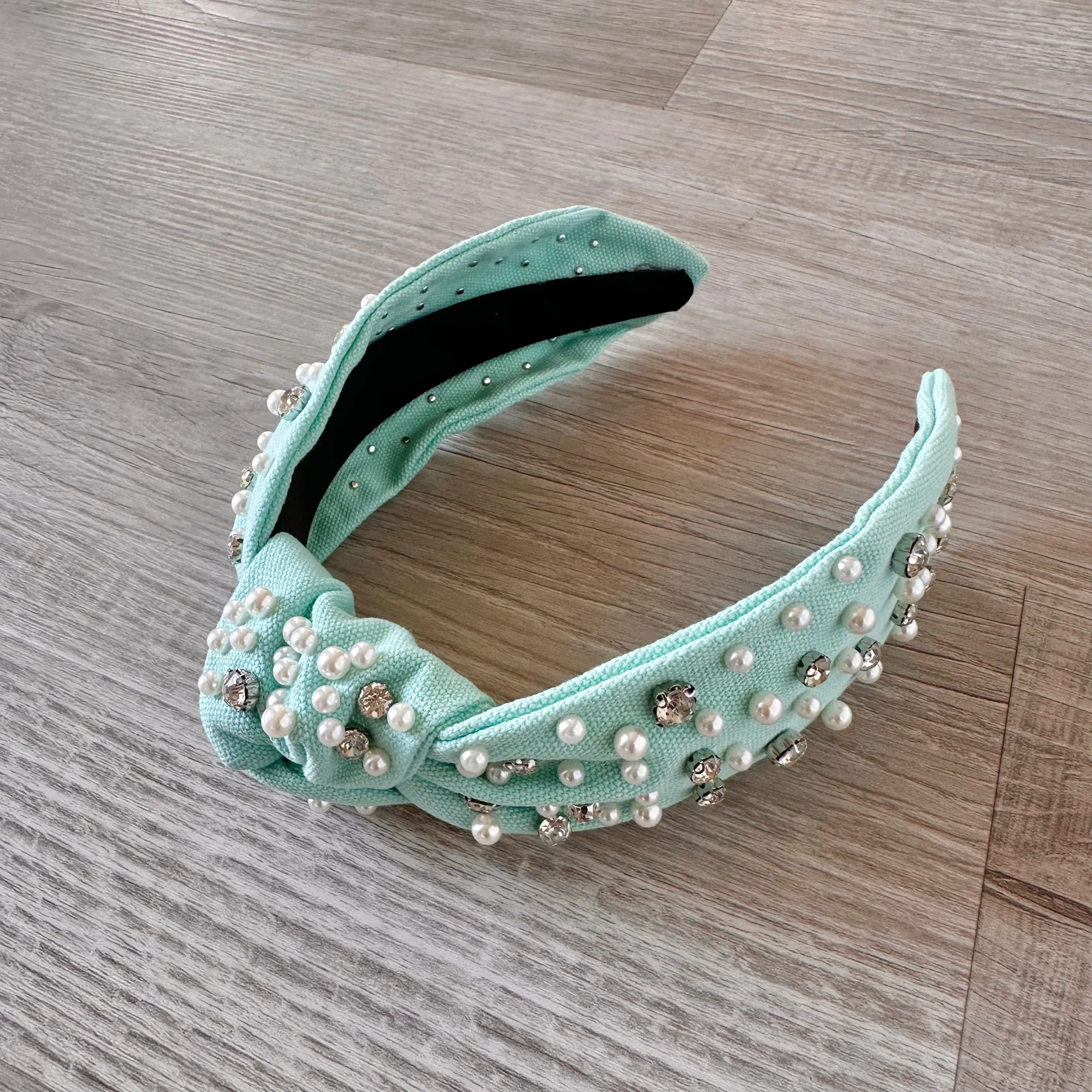 Knotted Pearl & Rhinestone Headband