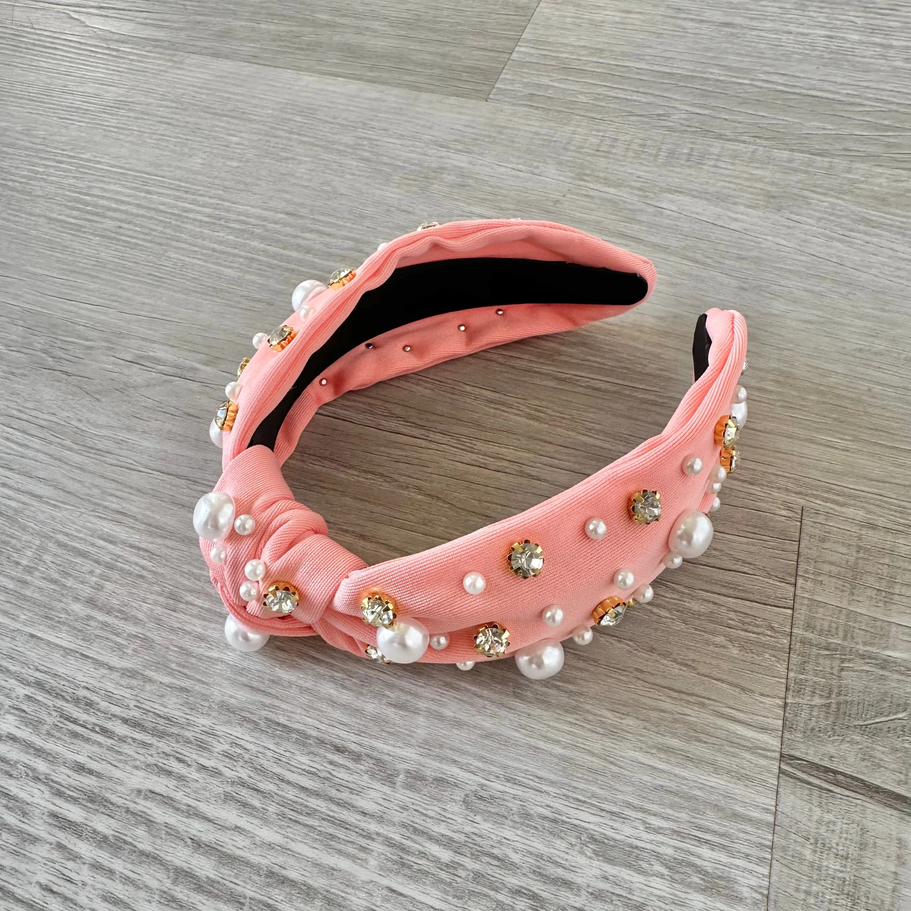 Knotted Pearl & Rhinestone Headband