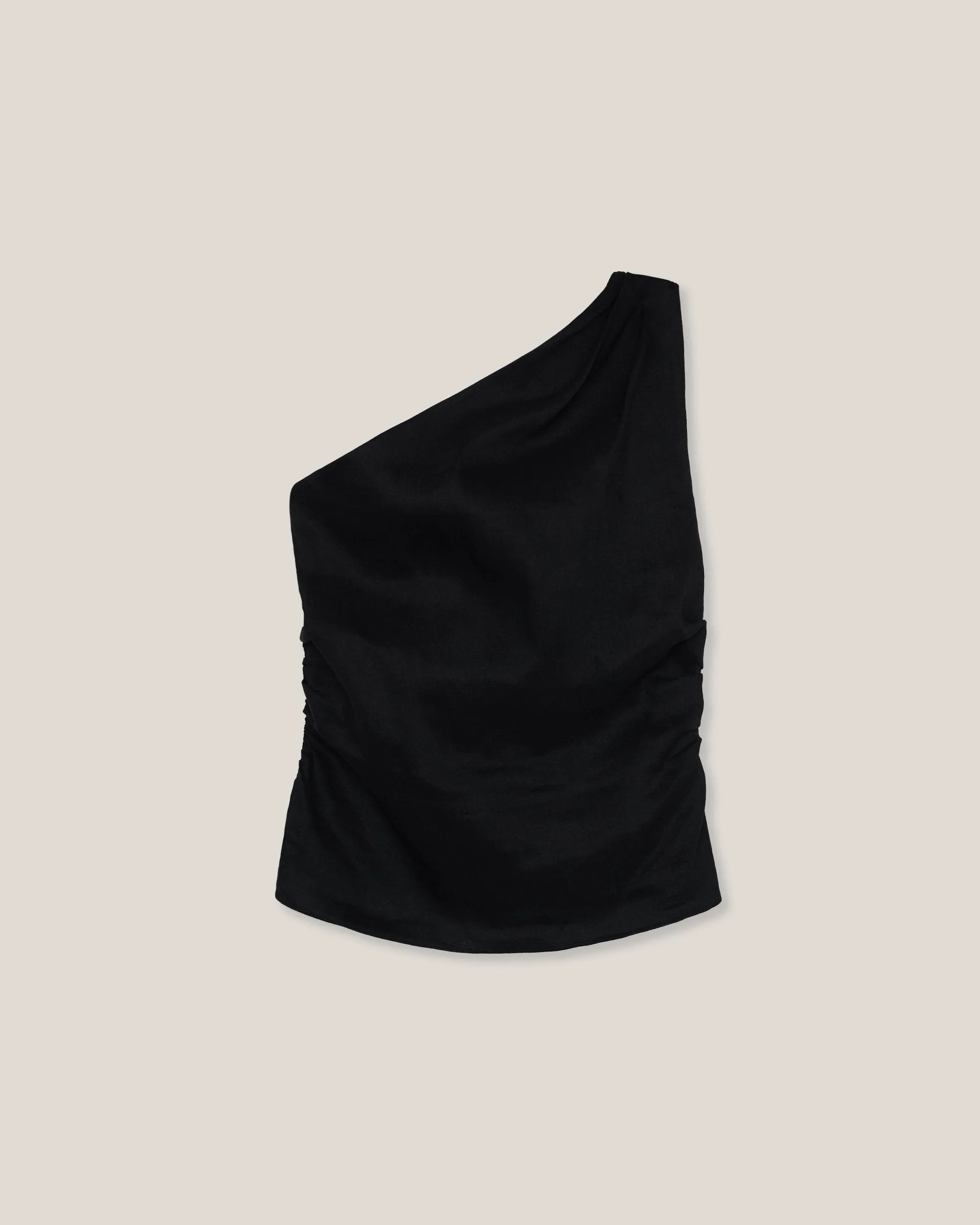 Laurie One-Shoulder Linen Blouse