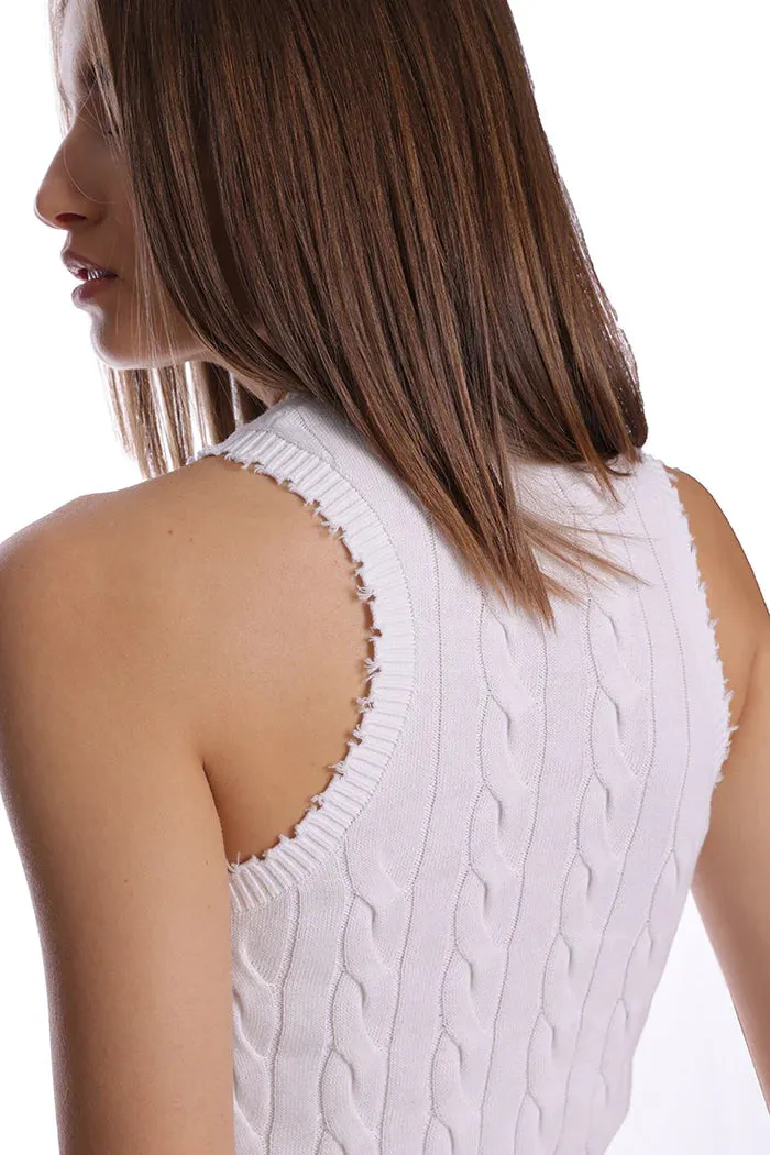 Minnie Rose Frayed Cable Tank