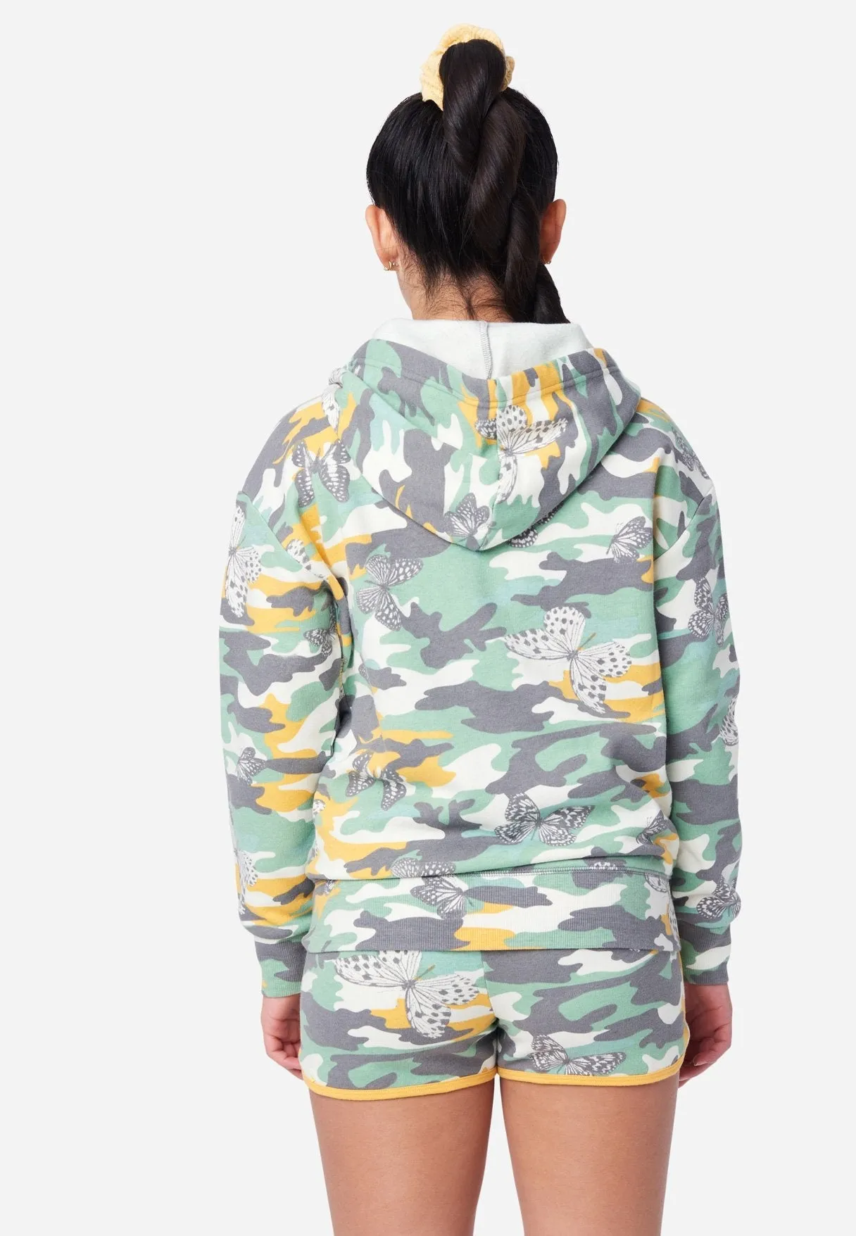 Patterned Zip-Up Hoodie