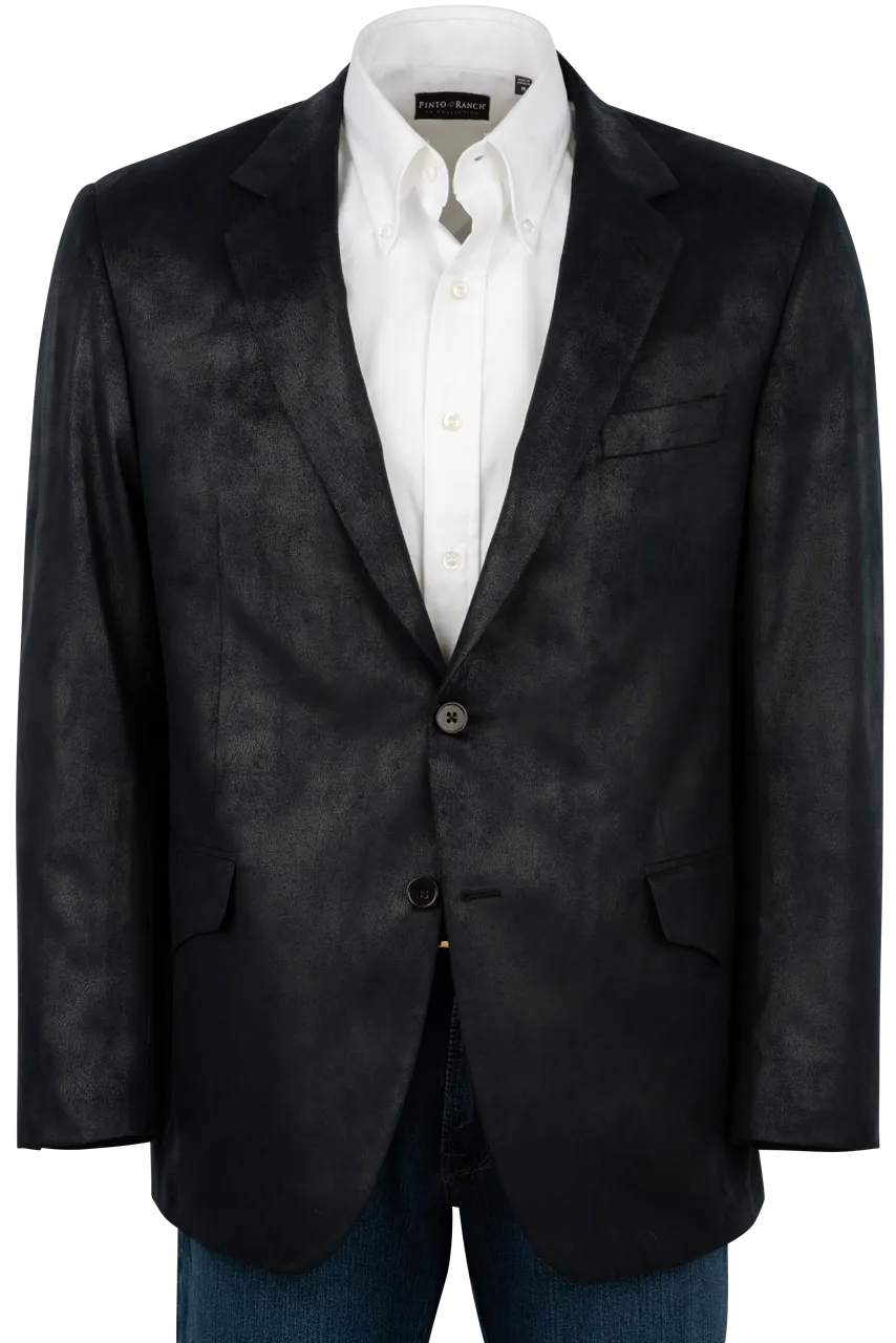 Pinto Ranch Black Leather Micro Fiber Sport Coat