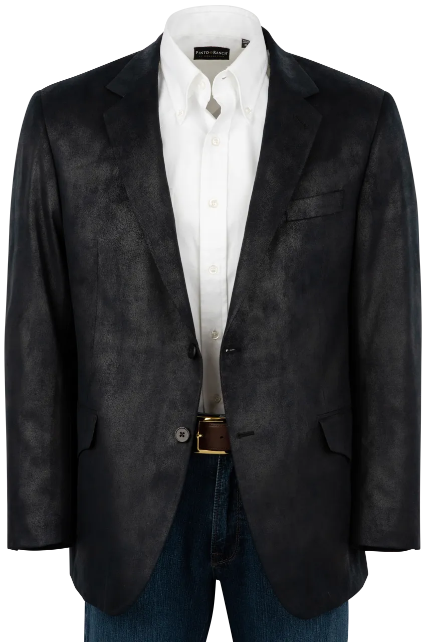 Pinto Ranch Black Leather Micro Fiber Sport Coat