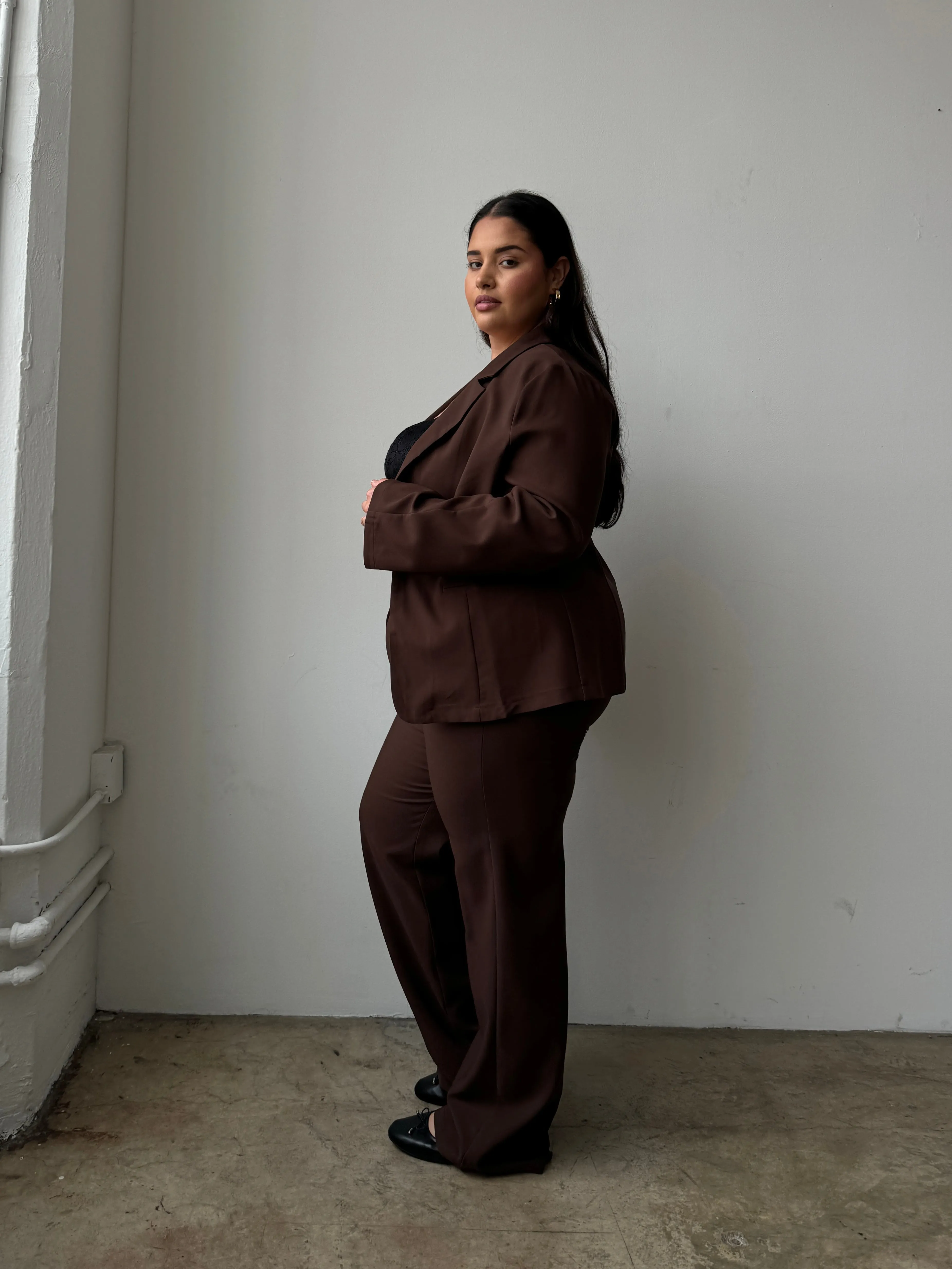 Plus Size Solid Trouser Pants