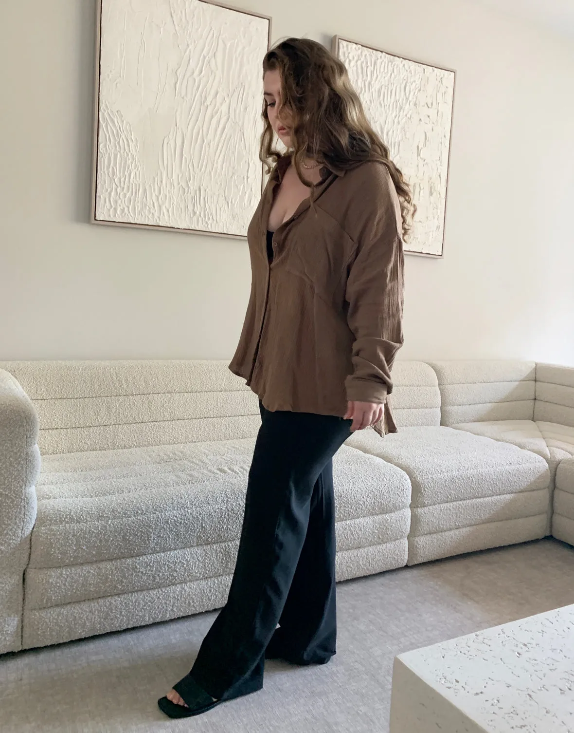 Plus Size Solid Trouser Pants