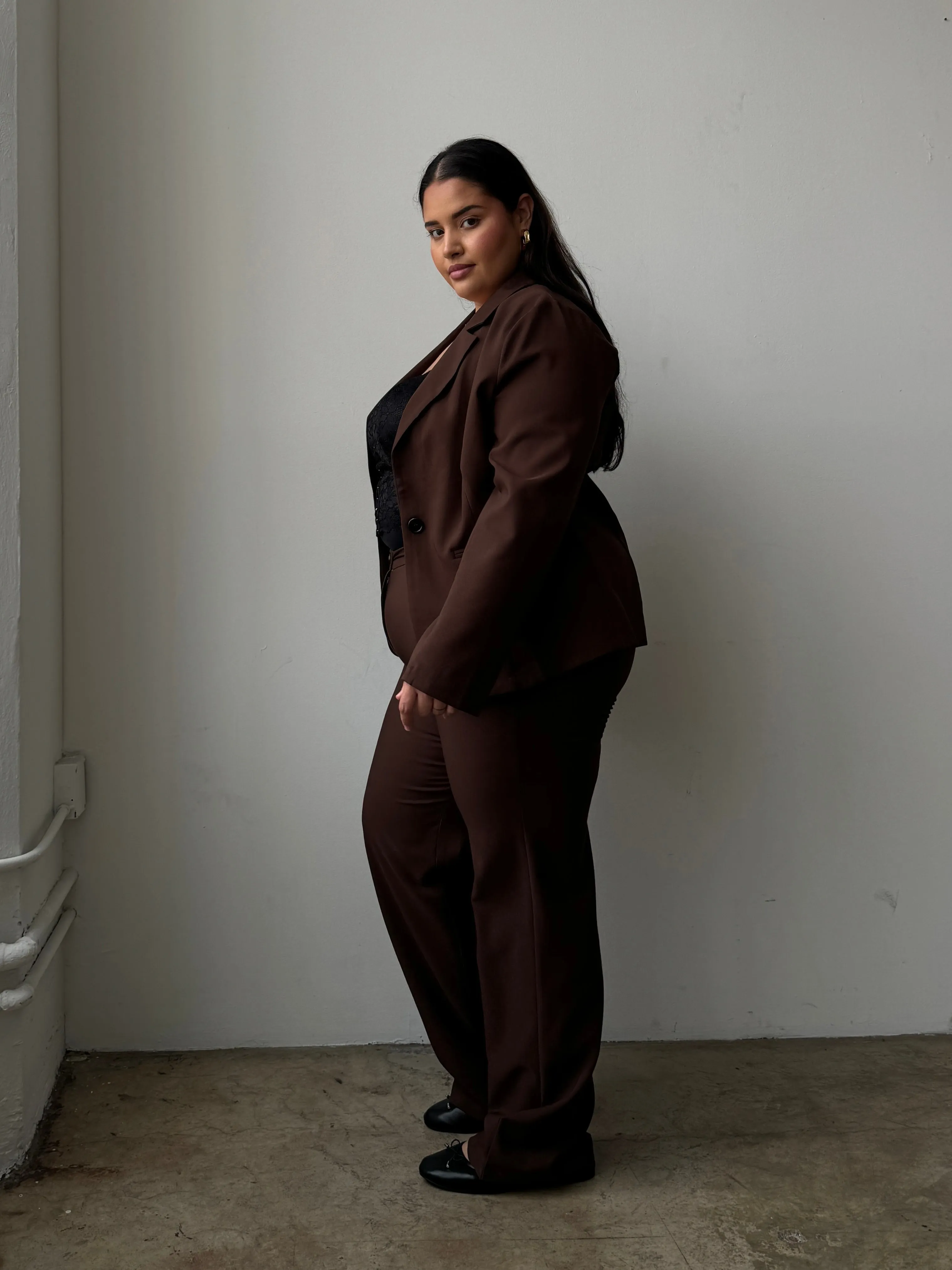 Plus Size Solid Trouser Pants
