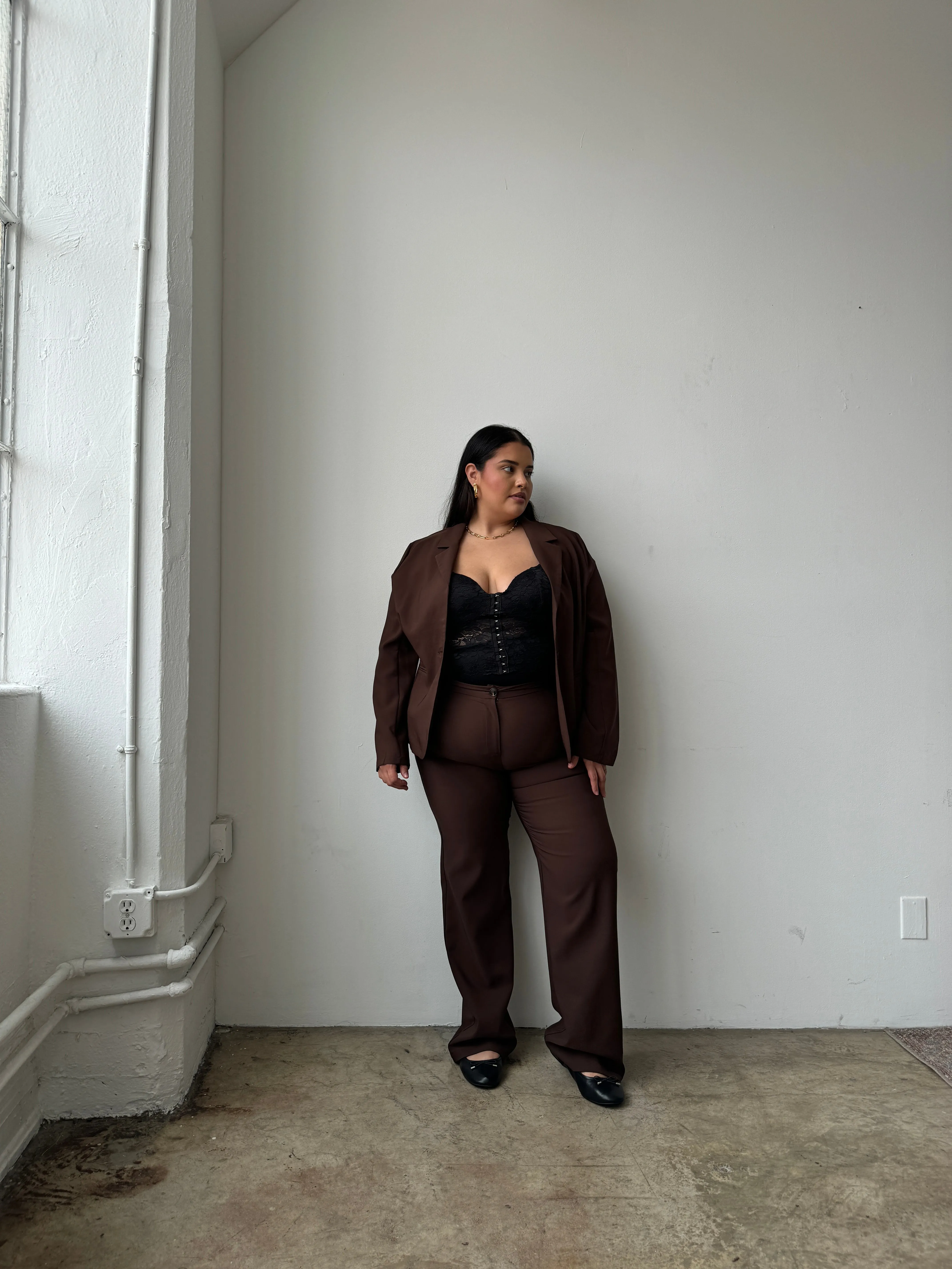 Plus Size Solid Trouser Pants