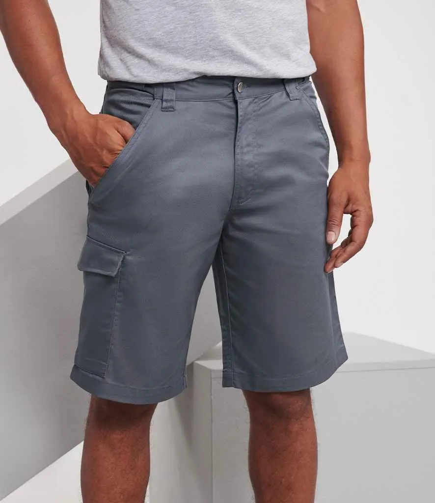 Russell Workwear Poly/Cotton Shorts | Convoy Grey