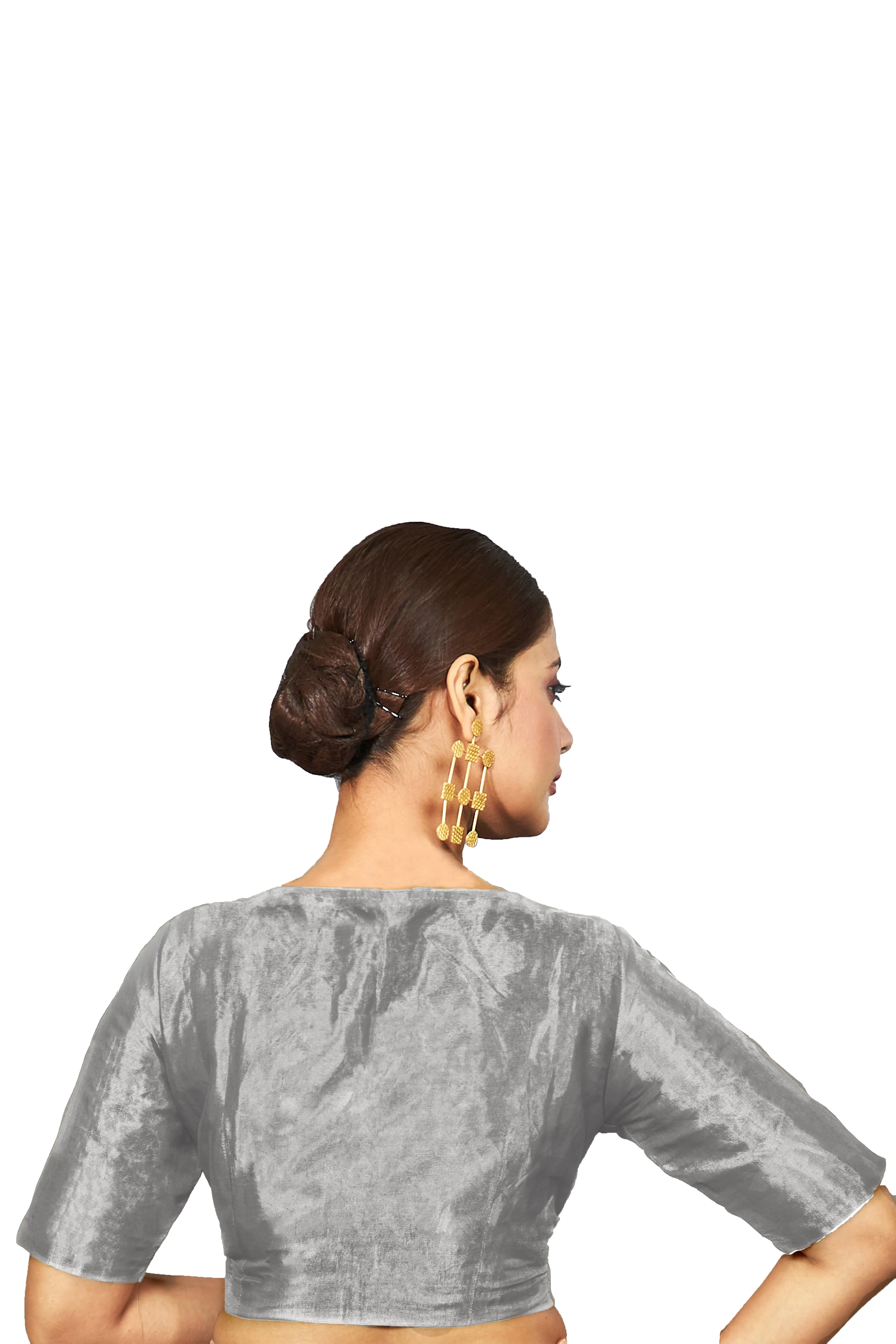 Silver silk Tissue  Blouse