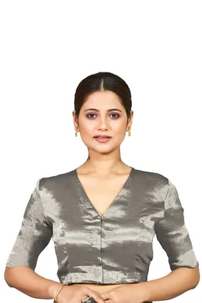 Silver silk Tissue  Blouse