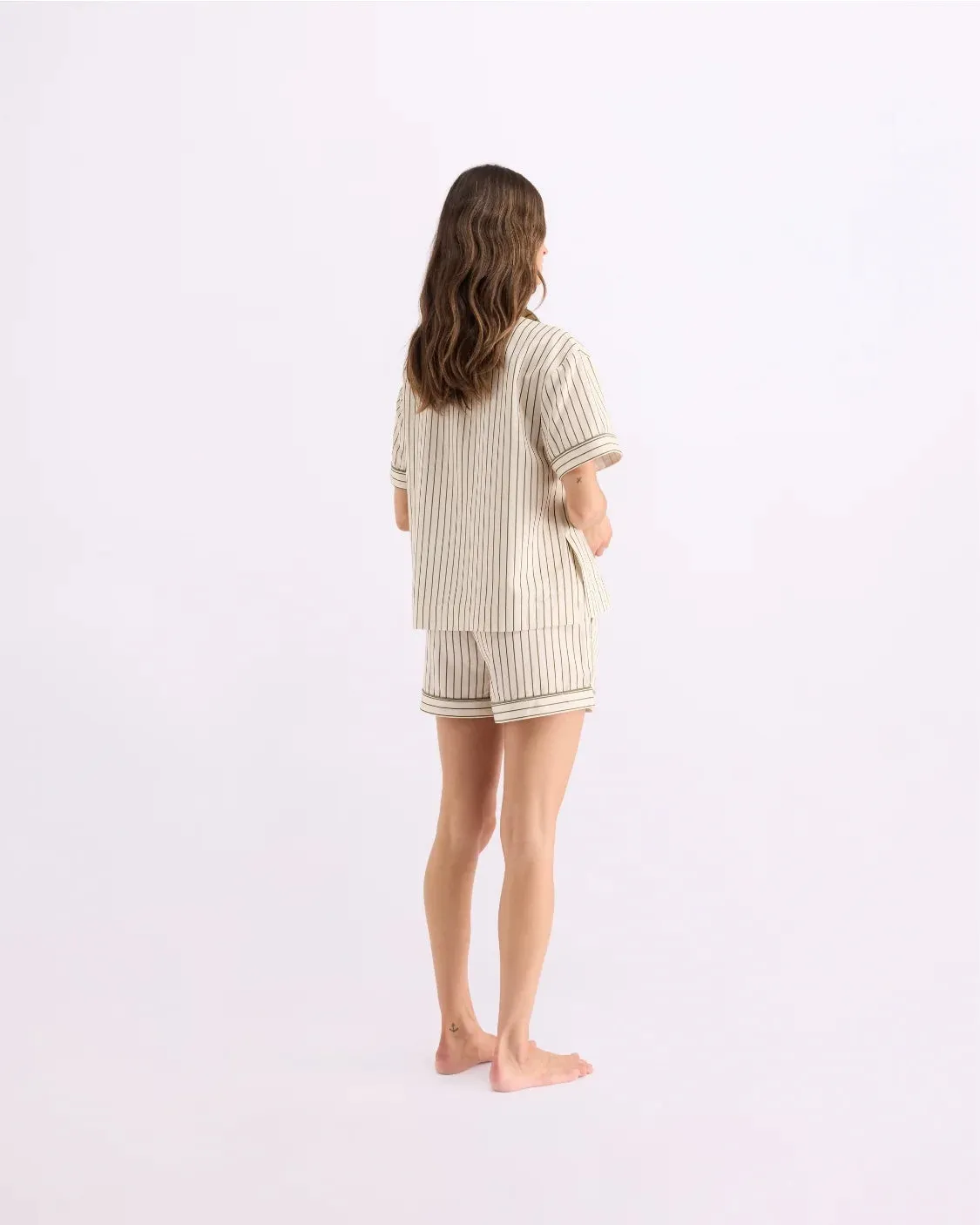 SLEEP SHORTS | MATCHA STRIPES