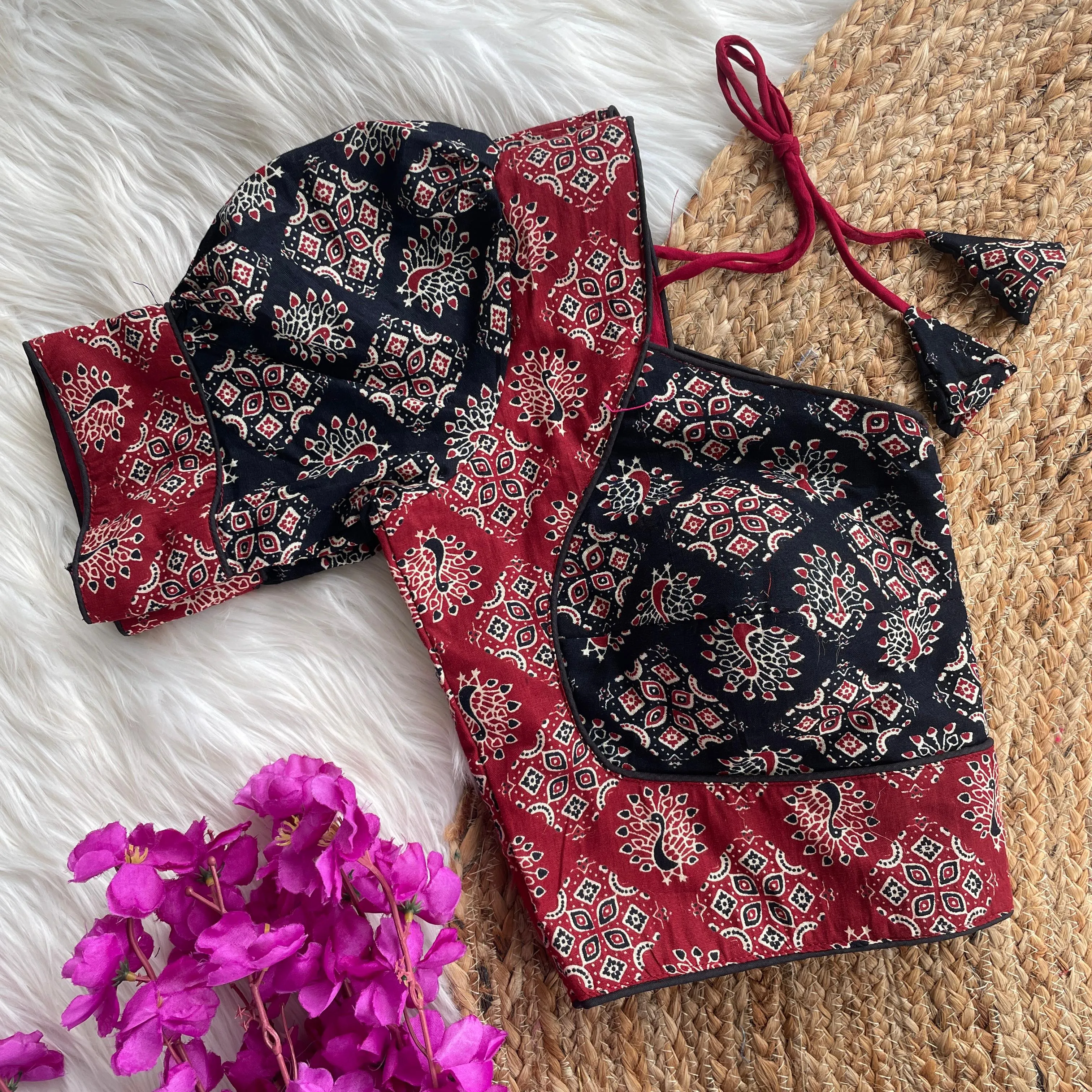 Women's Designer Pure Ajrakh Cotton Print Blouse