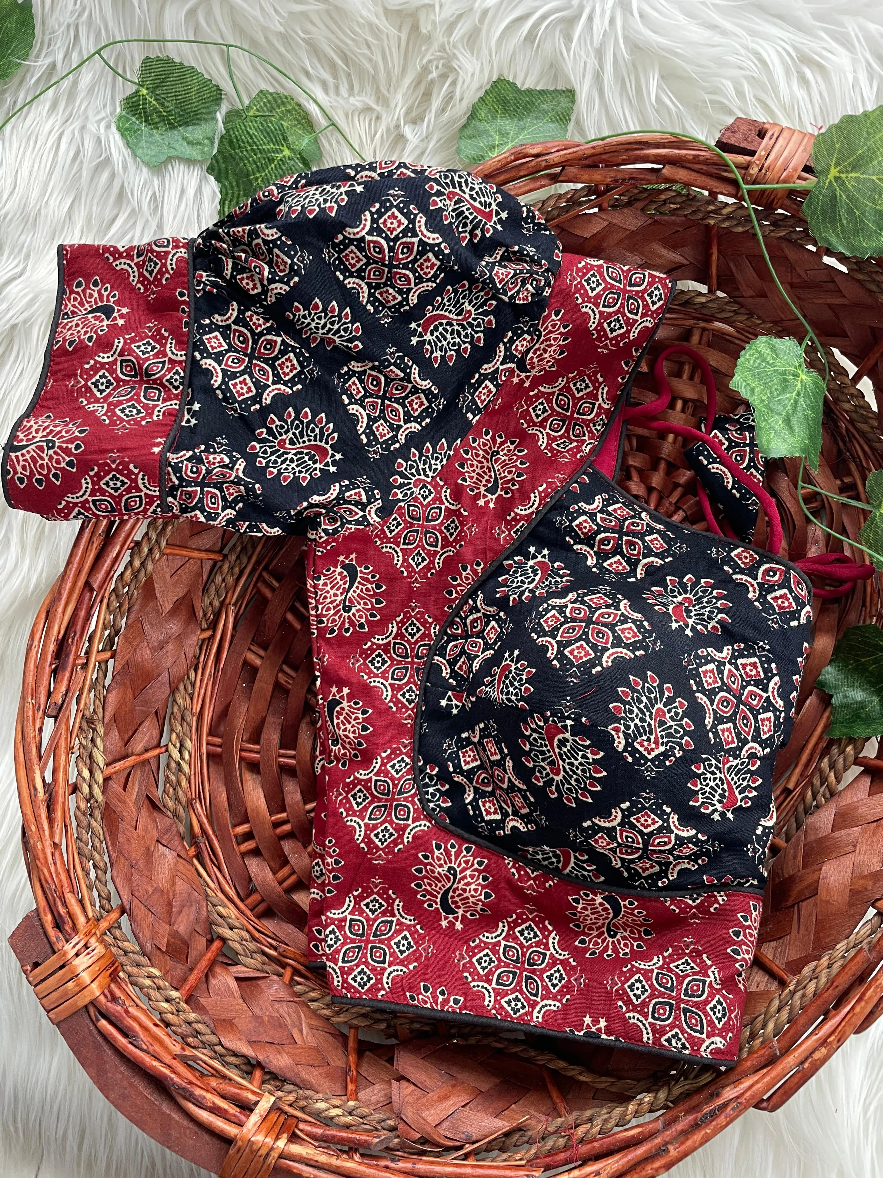 Women's Designer Pure Ajrakh Cotton Print Blouse